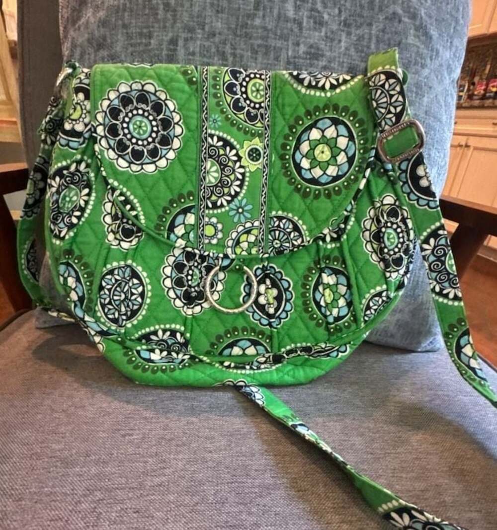 Vera Bradley Saddle Up Crossbody Bag in Cupcake Green